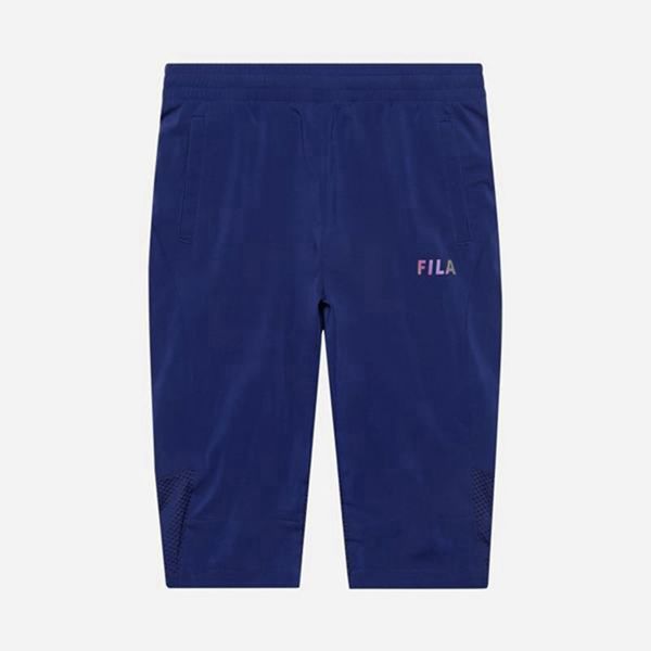 Pantalones Cortos Fila Niños Azules - Aurora Stretch Warm Up Fleece - España 519032OIS